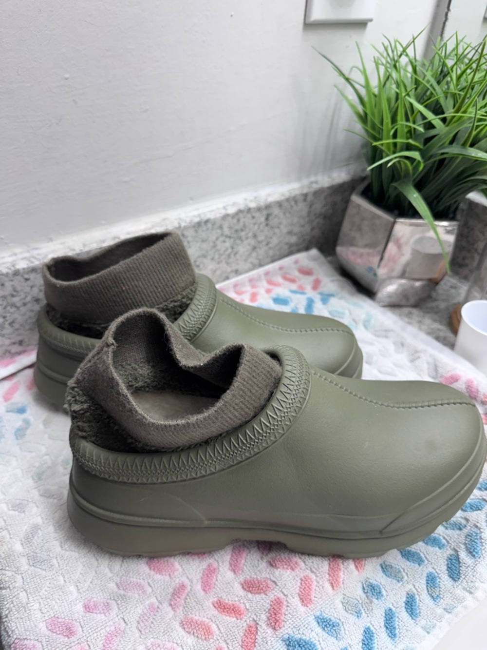 Slip-On Waterproof Comfort Clog - Olive Green!